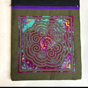 Handmade Boho Psychedelic Hippie Hobo Crossbody Cotton Purse Bag